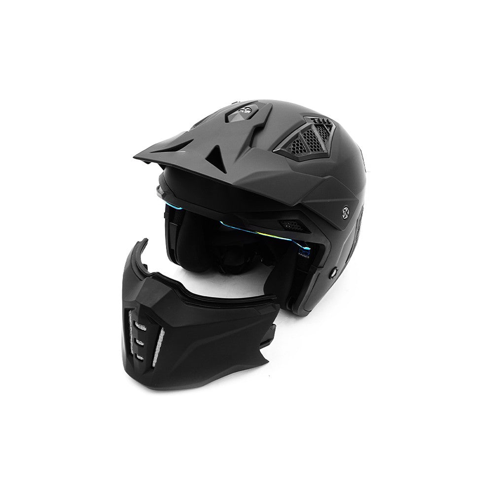 Casque Street FRV Noir Mat avec mentonnière démontable