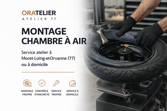 Montage pneu chambre à air trottinette électrique Seine-et-Marne (77) | Oratelier